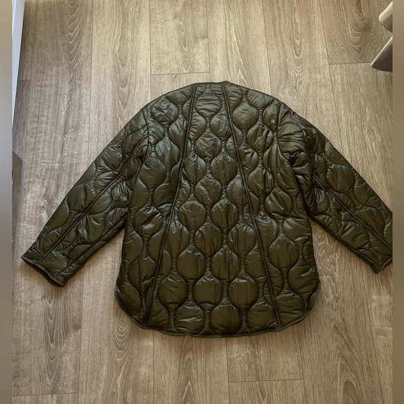 Mango MNG quilted liner shacket coat jacket army green XS - Picture 5 of 6